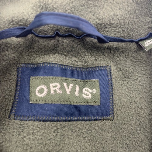 Orvis Fleece Lined Bomber Jacket Size Large Full Zip Navy Blue Men’s - Picture 7 of 16