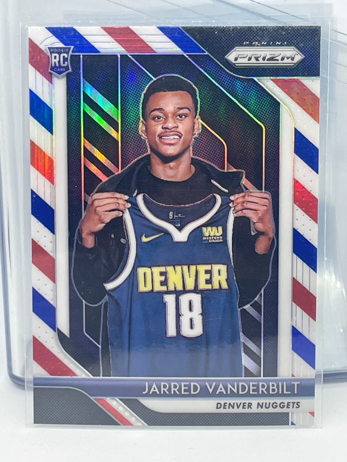 2018-19 Panini Prizm Prizms Red White and Blue #42 Jarred Vanderbilt