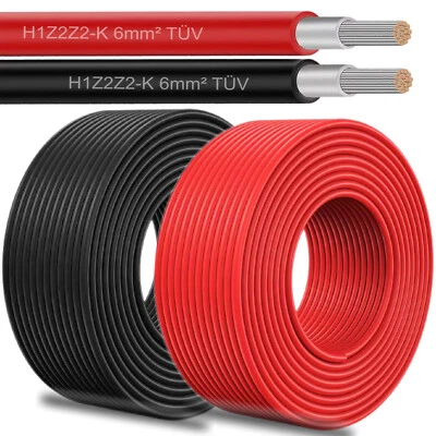 NAUC Solar Solarkabel 6mm² PV Solarleitung Kabel für Solarmodule 5-100m TÜV geprüft