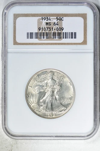 1934 50C Walking Liberty Half Dollar NGC MS64