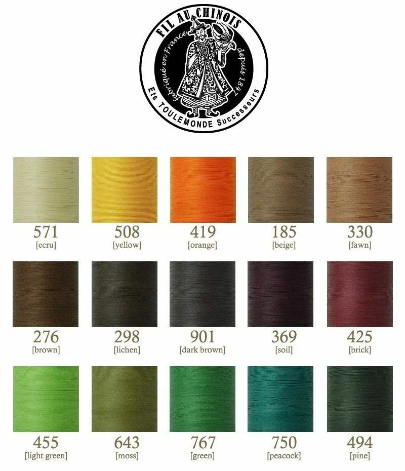 Fil au Chinois No.632 Waxed Lin Cable Leathercraft Linen sewing Thread 0.51mm - Image 4 of 4