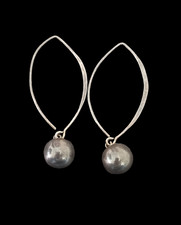 925 Sterling Silver 10mm Ball Drop Dangle Earrings 1.85"