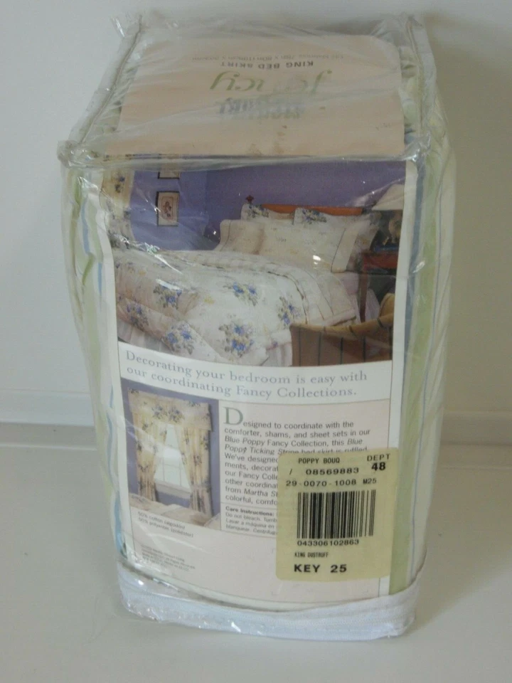 Martha Stewart Fancy King 床裙 POPPY BOUQ 适合床垫 78x80 英寸 — 第 3/3 张图片