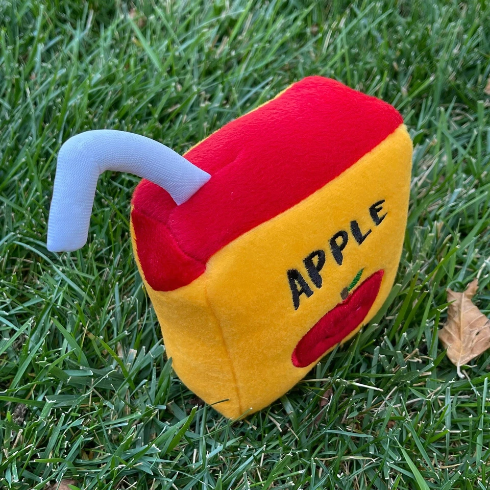 Zippy Paws NomNomz Apple Juice Box Squeaky Plush Dog Toy 8” Squeak Chew Toy NEW - Image 2 of 4