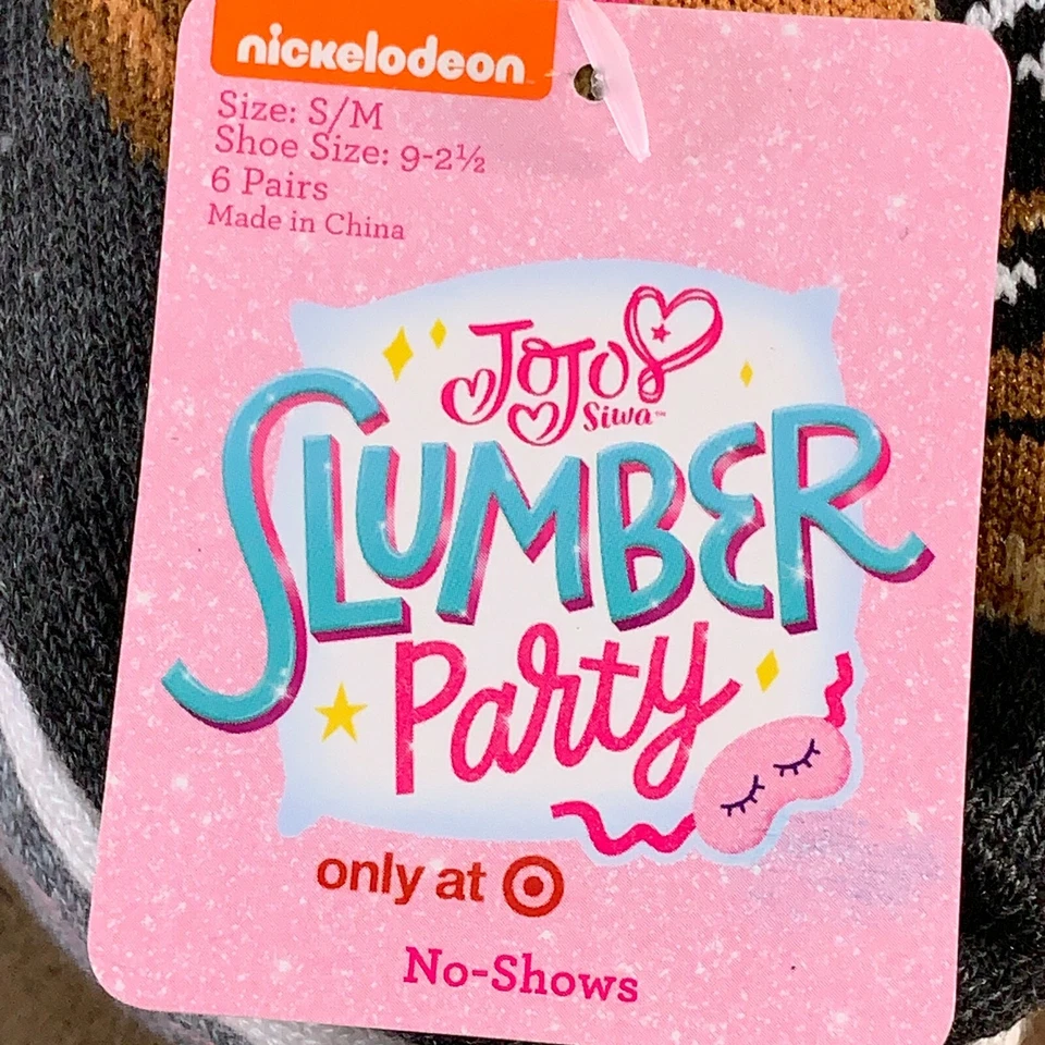 Zapato Nickelodeon JoJo Fiesta de Pijamas Niñas Talla 9-2.5 No Show Calcetines 6 Pares Nuevo con Etiquetas Foto 2 de 3