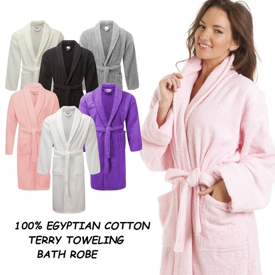 UNISEX 100% LUXURY EGYPTIAN COTTON TERRY TOWELLING BATH ROBE DRESSING GOWN