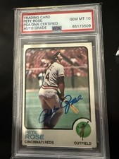 PETE ROSE 1973 Topps #130 Cincinnati Reds Signed NL MVP YR PSA/DNA 10 Auto