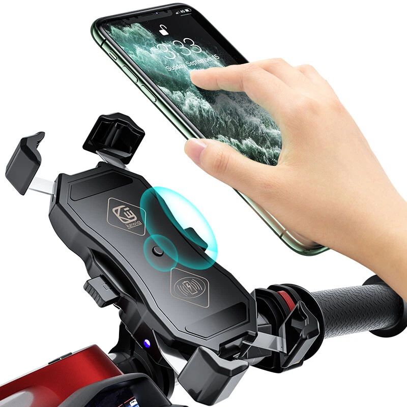 Motorcycle Phone Holder Wireless/wired QC 3.0 USB Charger FOR 22-32 mm handlebar - Image 2 of 4