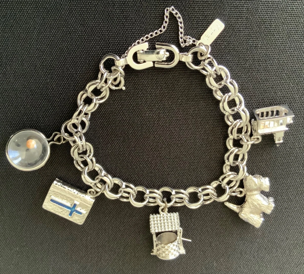 Silver charm sale bracelet ebay