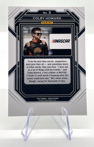 Colby Howard 2023 Panini Prizm Silver #3 Cr7 Motorsports - Picture 2 of 2