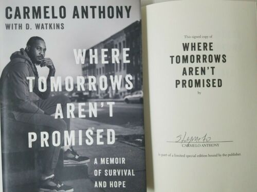 Libro firmado/autografiado de Carmelo Anthony donde los mañanas no se prometen automático - Imagen 1 de 4