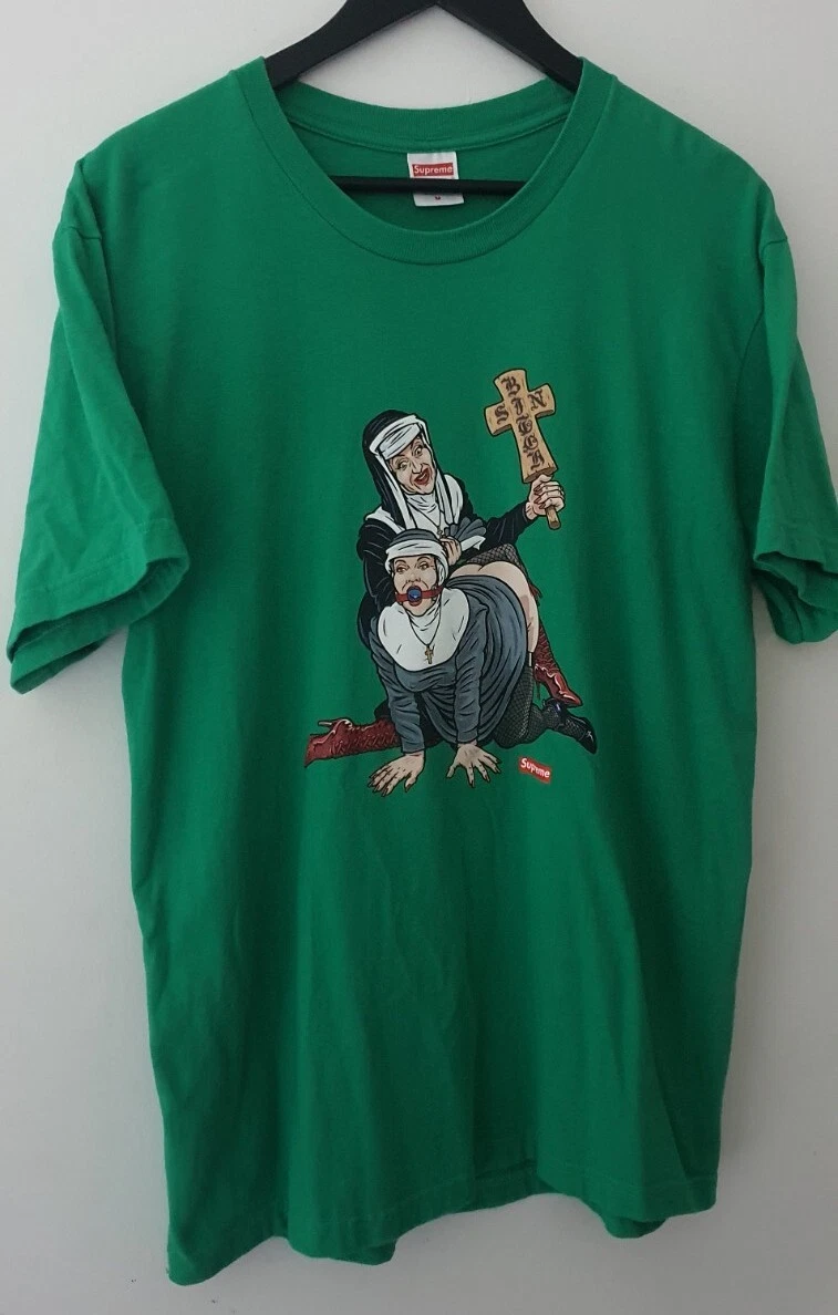 FW22 Supreme Nonne Grün T Shirt S KLEIN Original Kunstwerk Von Sean DVD Cliver