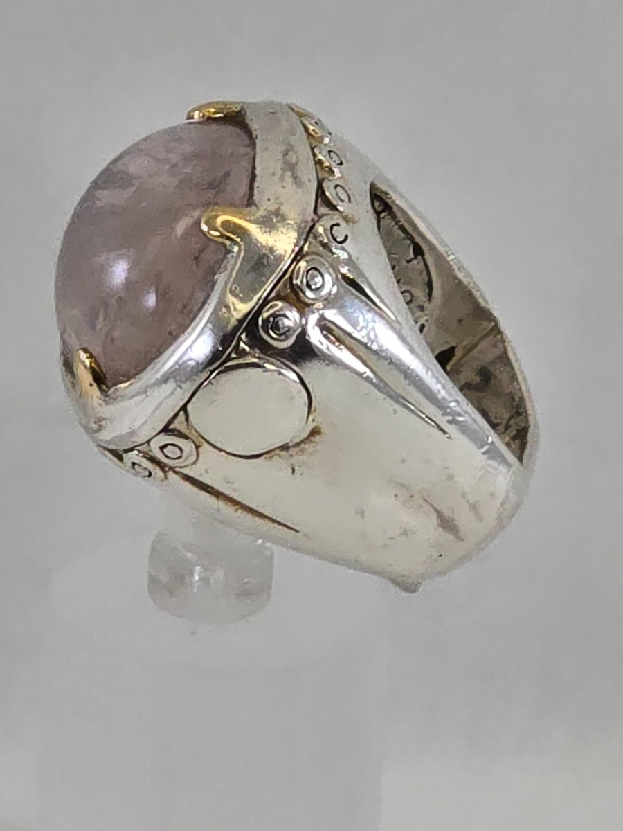 John Hardy 18k Yellow Gold & Sterling Silver Pink Quartz John Hardy 18k Yellow Gold & Sterling Silver Pink Quartz