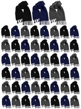 24 Pack Winter Scarves, Warm Winter Fleece Scarf Bulk Wholesale Donation Unisex