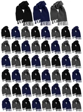 24 Pack Winter Scarves, Warm Winter Fleece Scarf Bulk Wholesale Donation Unisex