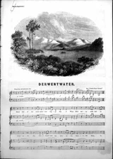 Old Antique Print Sheet Music Derwentwater Air Pretty Polly Oliver 1852 19th