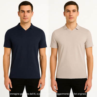Kiabi Herren Poloshirt Slim Fit Blau Beige Baumwolle S M L Xl Xxl Extra Large