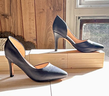 Cinderella of Boston Blue Leather D'Orsay Platform Stiletto Heel US 3 W