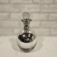Litton Lane Silver Glass Decorative Jar With Crystal Stopper
