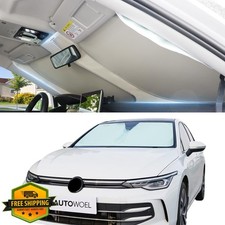 AUTOWOEL Small Green Beige Car Windshield Sun Shade 59x29
