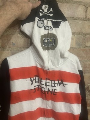 Volcom Full Face Zip Fear Slim Hoodie 38'' Pirate Graphic Y2K Streetwear Vintage