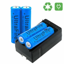UltraFire 3.7V Rechargeable Battery Button Top 3000mAh Li-ion Cell Batteries USA