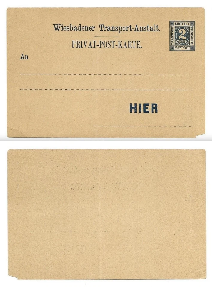 YY103 - Privat-Post-Karte - Wiesbadener Transport-Anstalt, ungebraucht - Bild 1 von 1