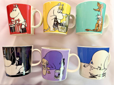 Arabia Finland Moomin Mugs - LOT - 6 total rare and discontinued