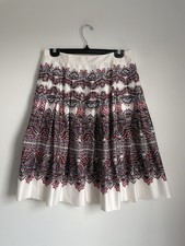 Talbots Cotton Pleated Skirt Red And Blue Paisley NWT size 4 Preppy Americana