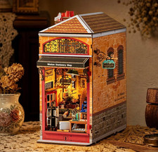 Rolife Wisdom Stationery Shop Booknook Model Kits DIY Miniature House Book Nook