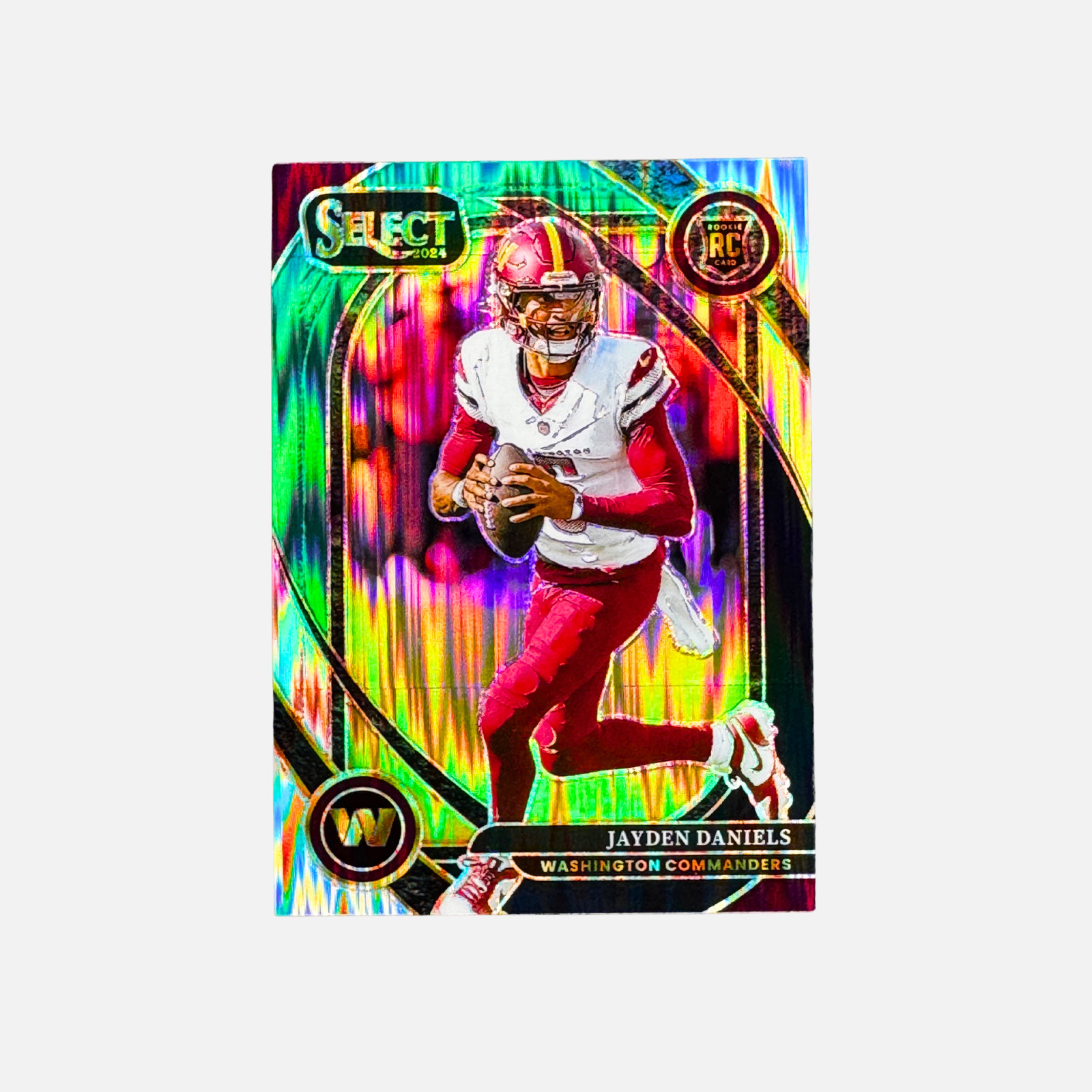 Jayden Daniels - 2024 Select Club Level Black & Green Shock Prizm #217 RC Rookie