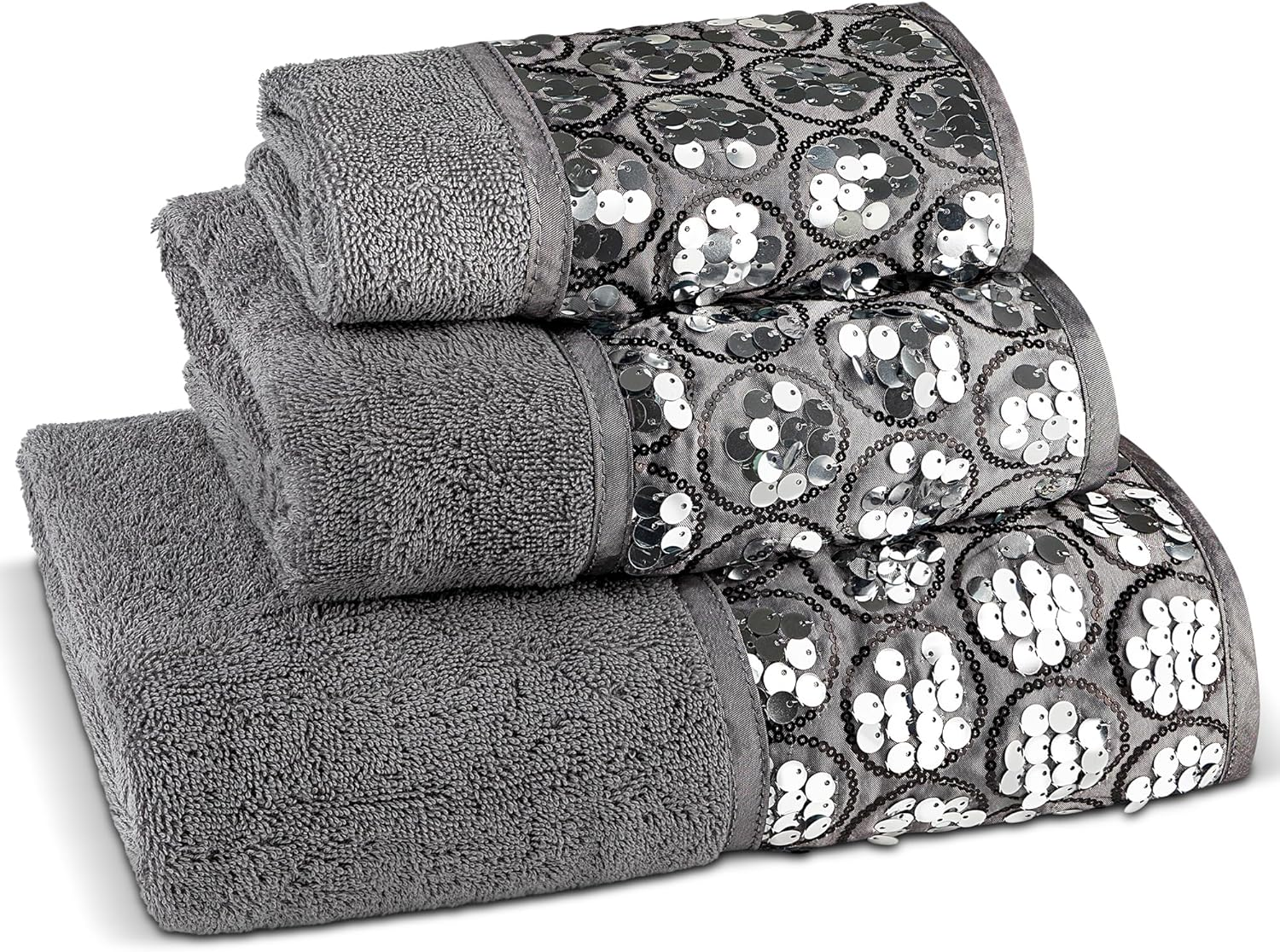 Sinatra 3-Piece Bath Towel Set with Hand Towel and Washcloth - Super Absorbent Soft Cotton