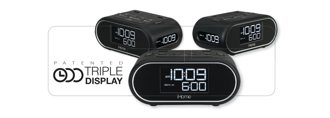 Lcd Triple Display Alarm Clock With Dual Usb Charging FAST SHIPPING - NEW MODEL!