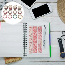 12 Rollen Blume gedruckt Sammelalbum selbstklebend Washi Klebebänder Chic Schreibwaren Aufkleber