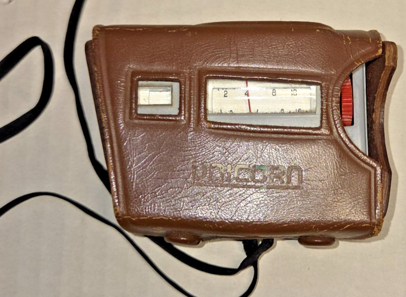 Vintage Unicorn Light Movie Meter with Leather Case Works