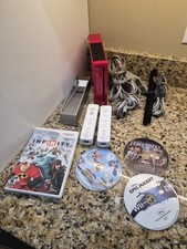 Nintendo Wii Console Bundle-Red Limited Edition Games-Controller- Tested