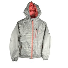 L.L. Bean Ski Jacket Girls 10-12 Gray Hooded Insulated Waterproof Snow TEK Zip