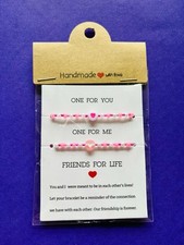 Handmade Friendship Bracelets X2 One For You One For Me Friends For Life Hearts