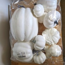 White Pumpkin Set Foam Halloween Fall Decor Crafting Supplies Party Wreath