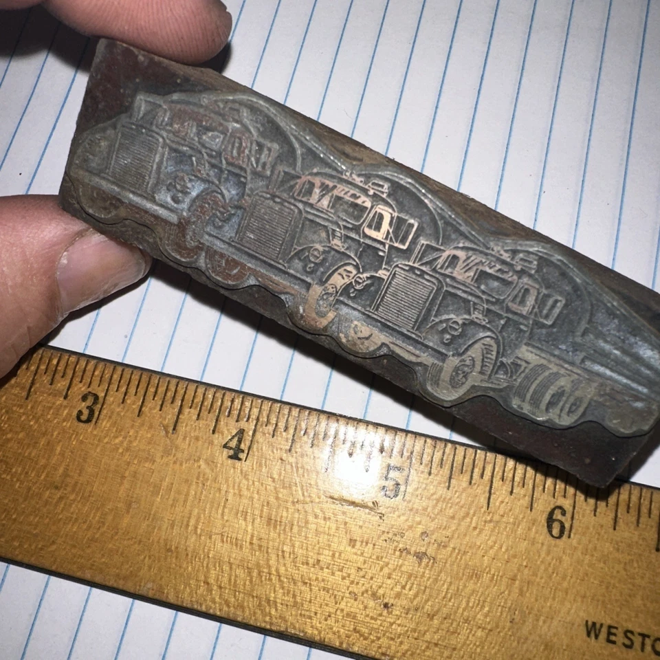 Printing Block ( 3 Old Tractor Trailers ) - Image 2 of 4