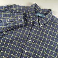 Ralph Lauren Plaid Flannel Shirt XL Tall Classic Fit Button Down Long Sleeve