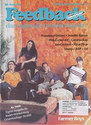 FEEDBACK Musikmagazin Pfalz - Saar - Nr. 36 Okt. / Nov.  1997 - BAP, Gamma Ray