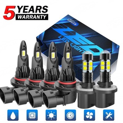 For 2005-2010 Nissan Armada 6x Combo LED Headlights Hi/Low Beam Fog lights bulbs