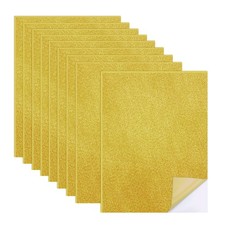16 PCS Self Adhesive Sticky Glitter Foam Sheets Paper 6" x 8" Golden