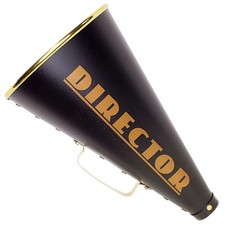 Director  s Megaphone Prop   13  Black  Gold Movie Night Party Decor,