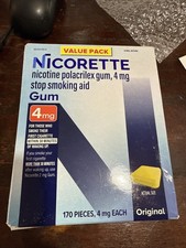 Nicorette Nicotine Gum 4mg Original Flavor 170ct Exp 6/2027