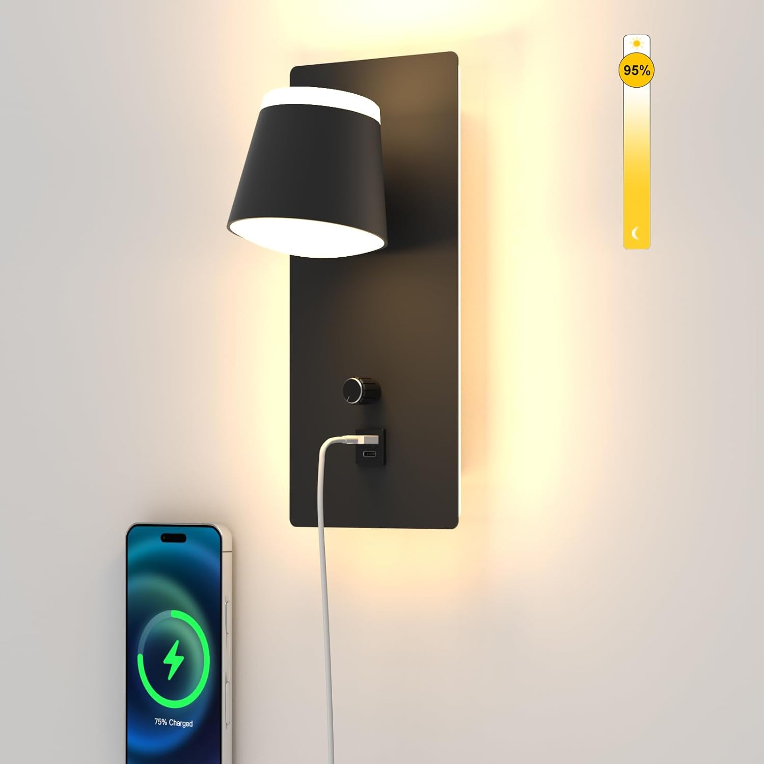 Lampada da Parete USB-C per Cameretta e Soggiorno | Luce Notte