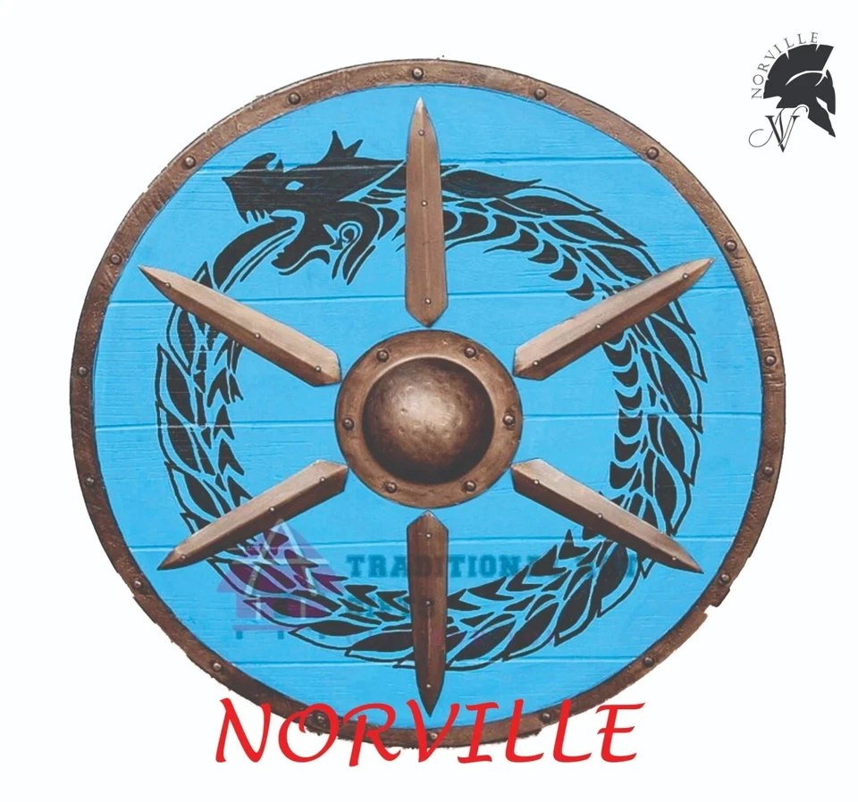 Medieval Larp Warrior Viking Round Shield Armor Templar Shield Christmas Gift - Image 2 of 4