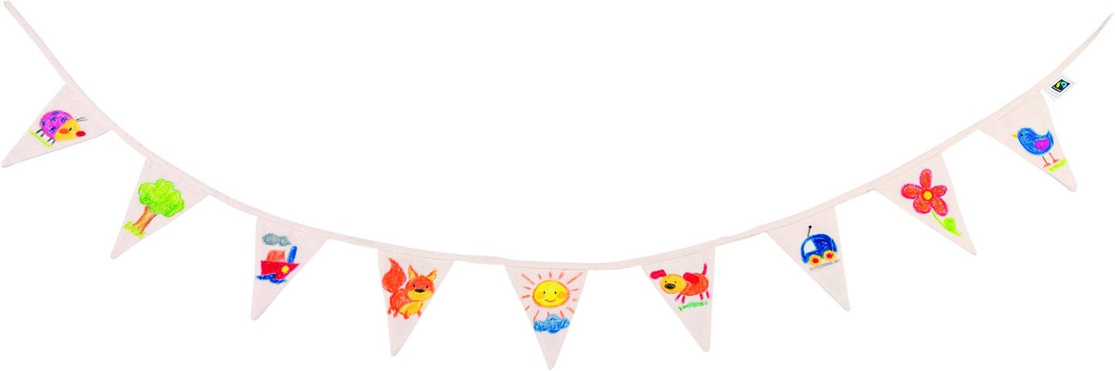 GOKI 58636 Flag Garland to Be Painted Fair Trade White 2890₽