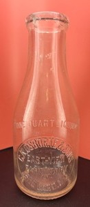 Vintage C.K.Osborne & Sons East View Farm Dairy Qt. Bottle-Brevard,N.C. Embossed